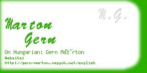 marton gern business card